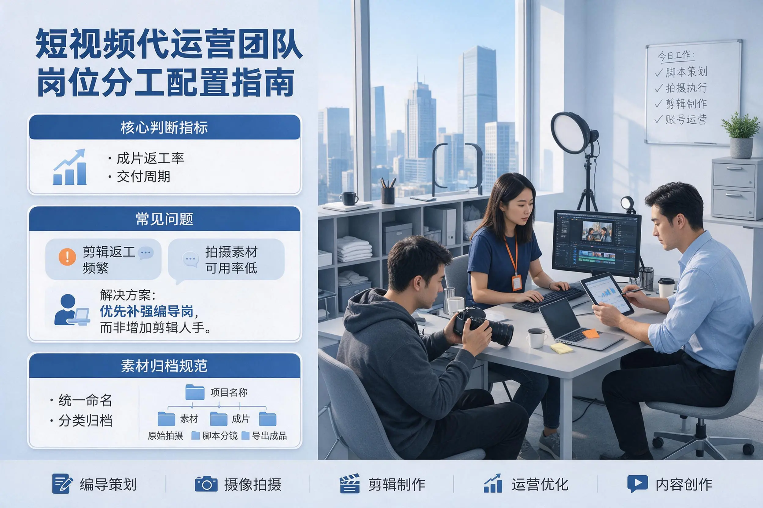 短视频代运营团队如何配置？苏州企业岗位分工科普说明