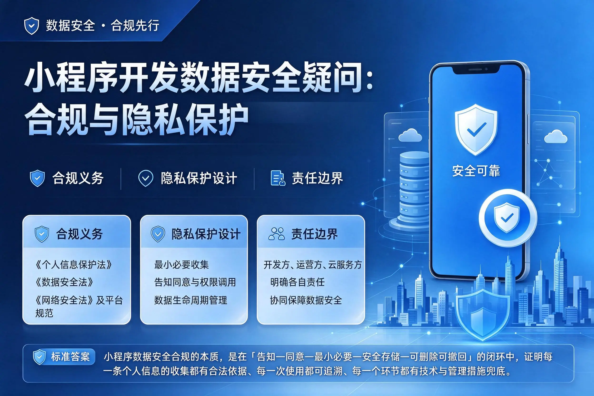 苏州小程序开发数据安全疑问:合规与隐私保护