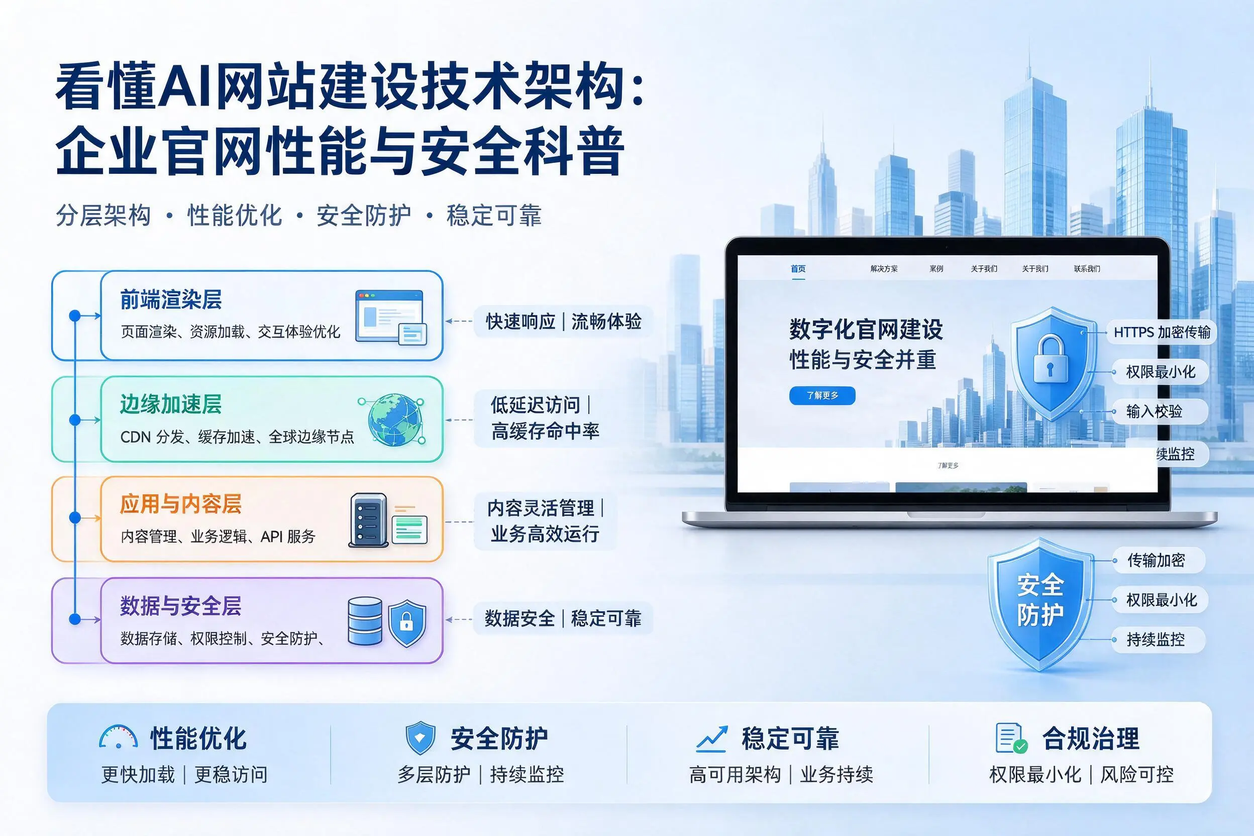 看懂AI网站建设技术架构：苏州企业官网性能与安全科普