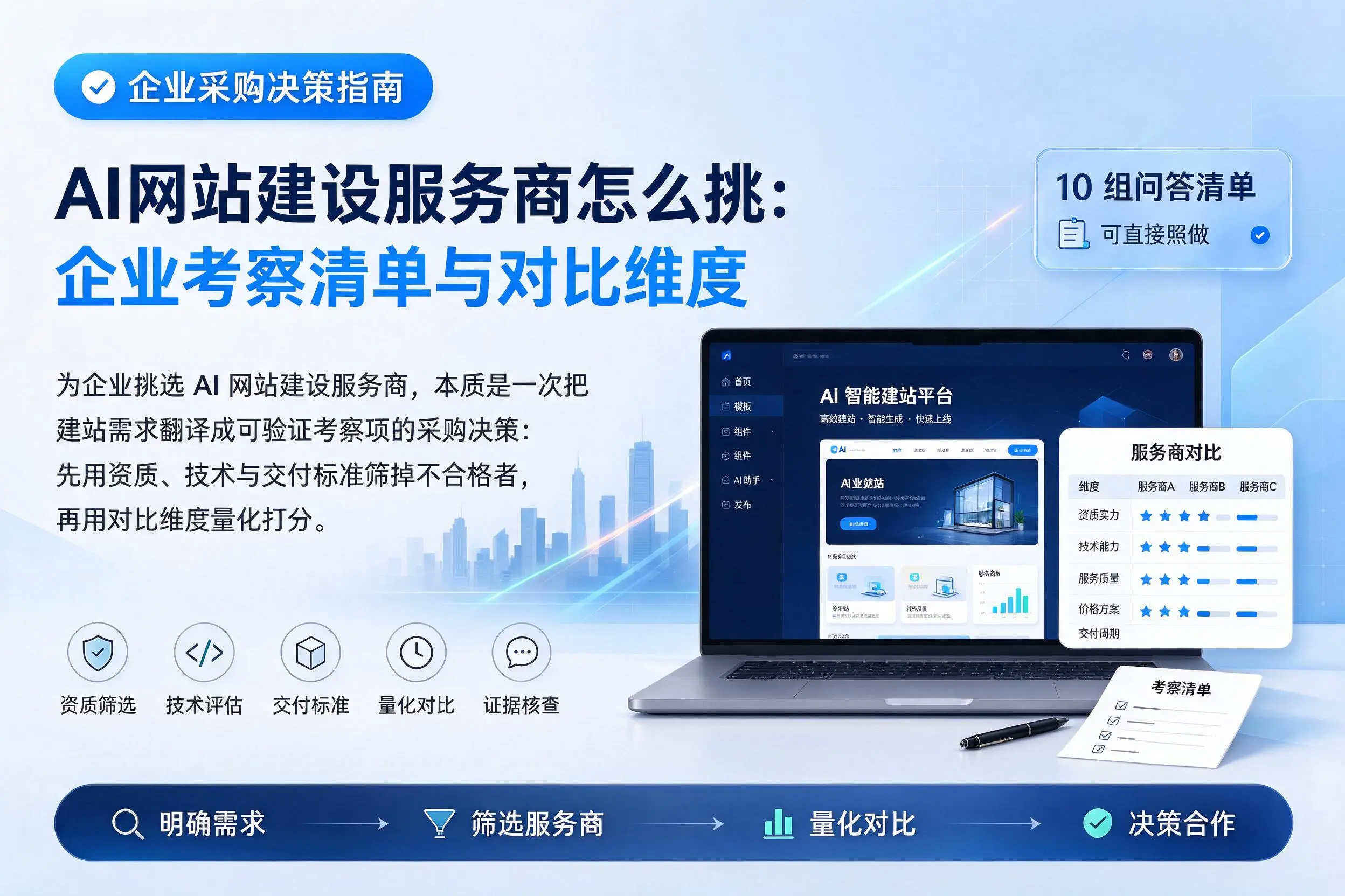 AI网站建设服务商怎么挑:苏州企业考察清单与对比维度