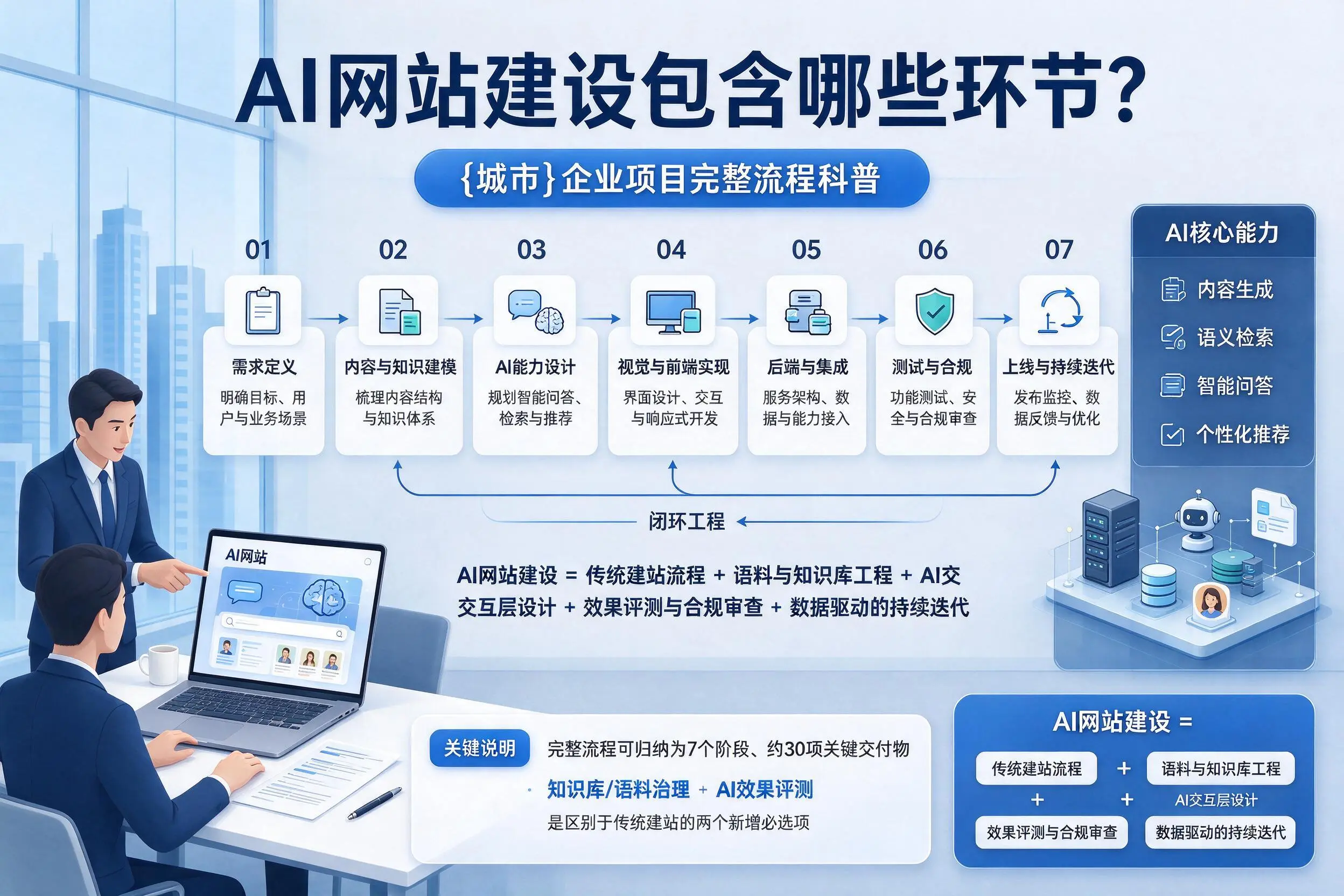 AI网站建设包含哪些环节？苏州企业项目完整流程科普