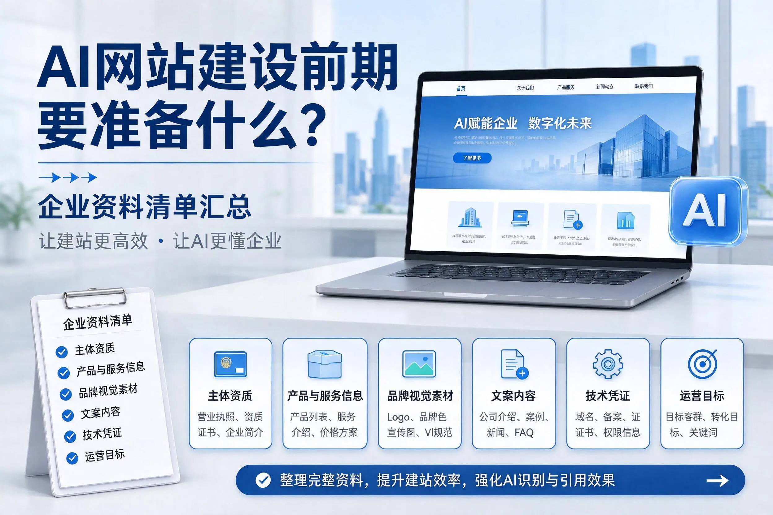 AI网站建设前期要准备什么?苏州企业资料清单汇总