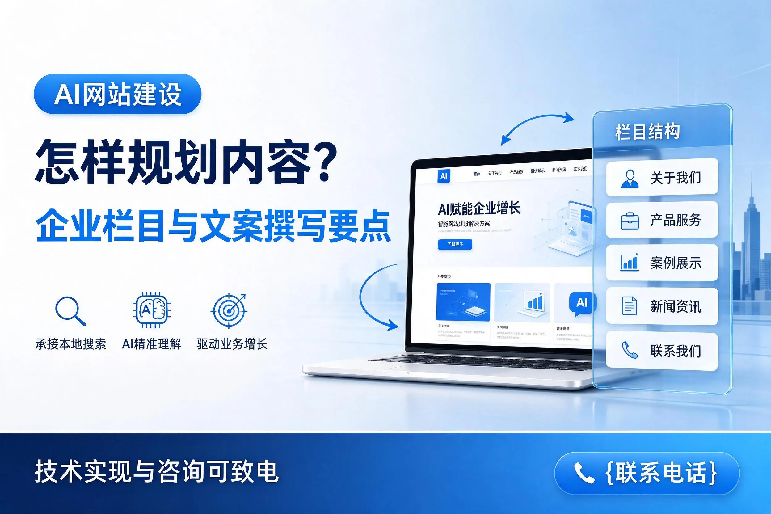 AI网站建设怎样规划内容?苏州企业栏目与文案撰写要点
